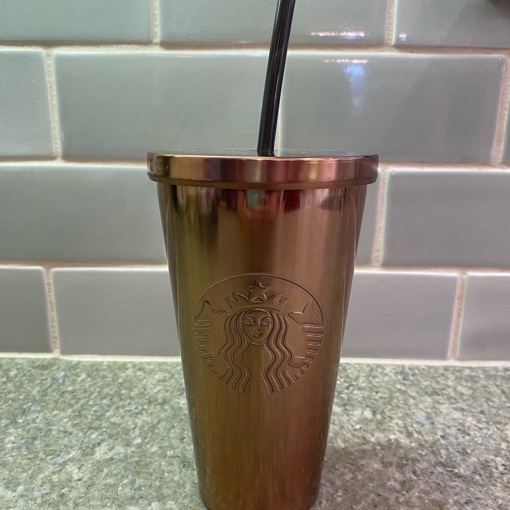 Rare! Gold/bronze/copper Starbucks grande cold cup